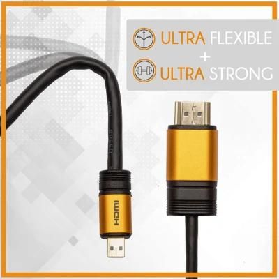 HDMI Type A to Type D OEM Factory gold plug support 4K 3D 18Gbps high speed micro hdmi to hdmi cable 4k