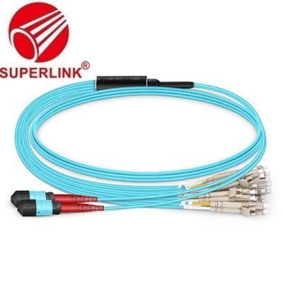 MTP 24 Om3 Breakout Cable Fiber Optic Patch Cord Jumper Pigtail
