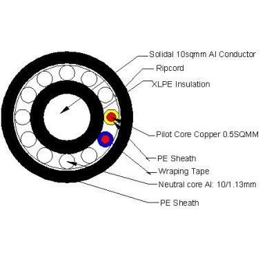 Two Core 60AMPS 10sqmm Solidal with Two Copper Communication Cables