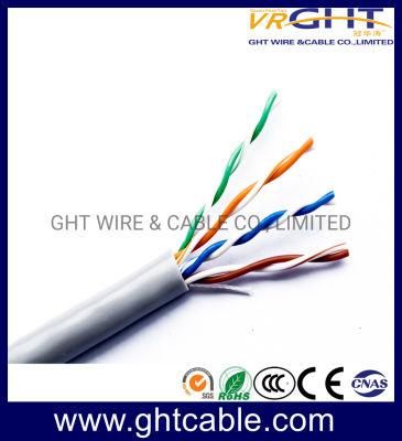 4X0.5mmcu, 0.9mmpe, 5.0mm Grey PVC Indoor UTP Cat5e Cable
