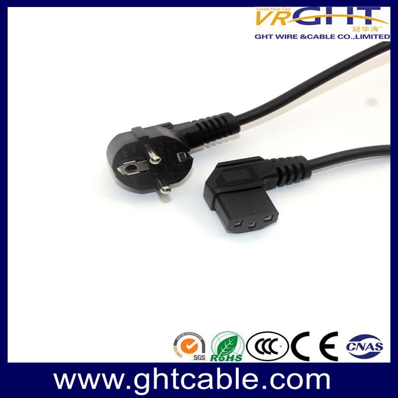 Europe/Schuko Cee7 Power Cord to IEC C13 Angle Female Connector