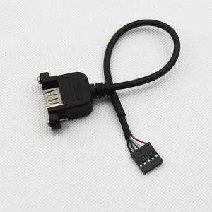 USB Extension Cable USB Female to DuPont Male 4pin Panel Mount Cable for USB 2.0 Devices