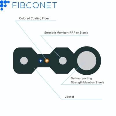 FTTH 2/4/6/8/12 Core Access Self-Supporting steel Wire Indoor Drop Cable