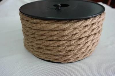 Vintage Style Jute Burlap Hemp Covered Twisted Parellel Silk Fabric Rayon Covered Lamp Cord