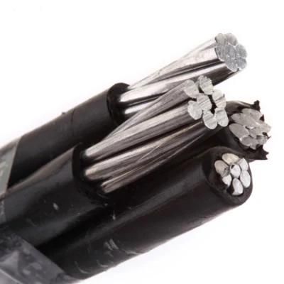 4 Cores 3*1+1AWG Quadruplex Aluminum Overhead ABC Cable with Phase and Neutral Conductor