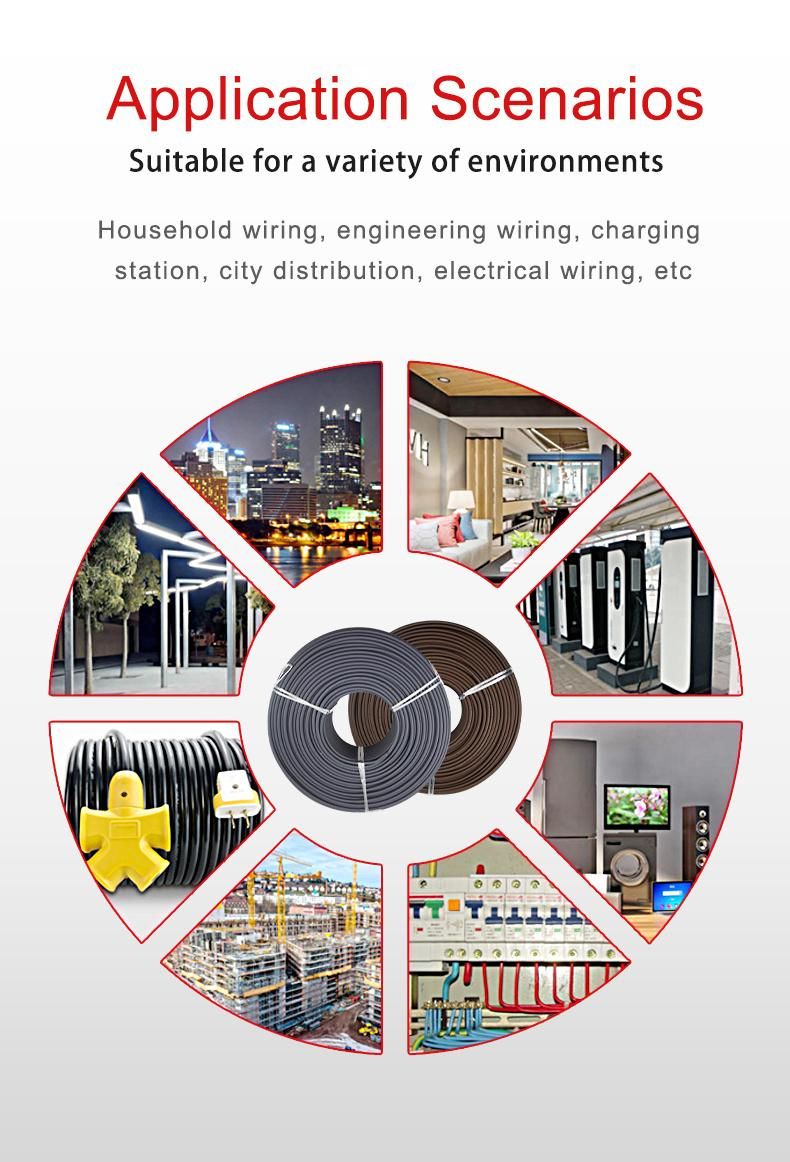 Anti-Aging 1500V DC Double Core PV Wire Solar Cable