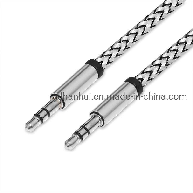 Stereo Double Color Braided Aux Audio Cable