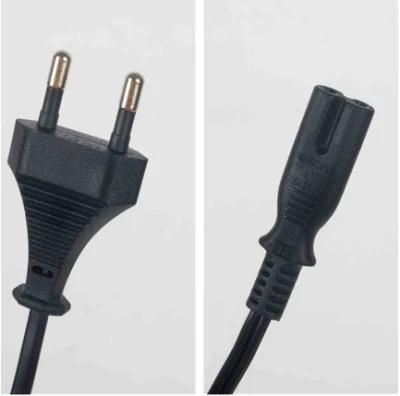 European 2 Core Schuko Plug C8 Connector PVC Power Cable