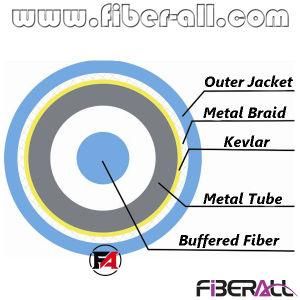 Simplex Indoor Armored Cable with Spiral Metal Tube and Braid