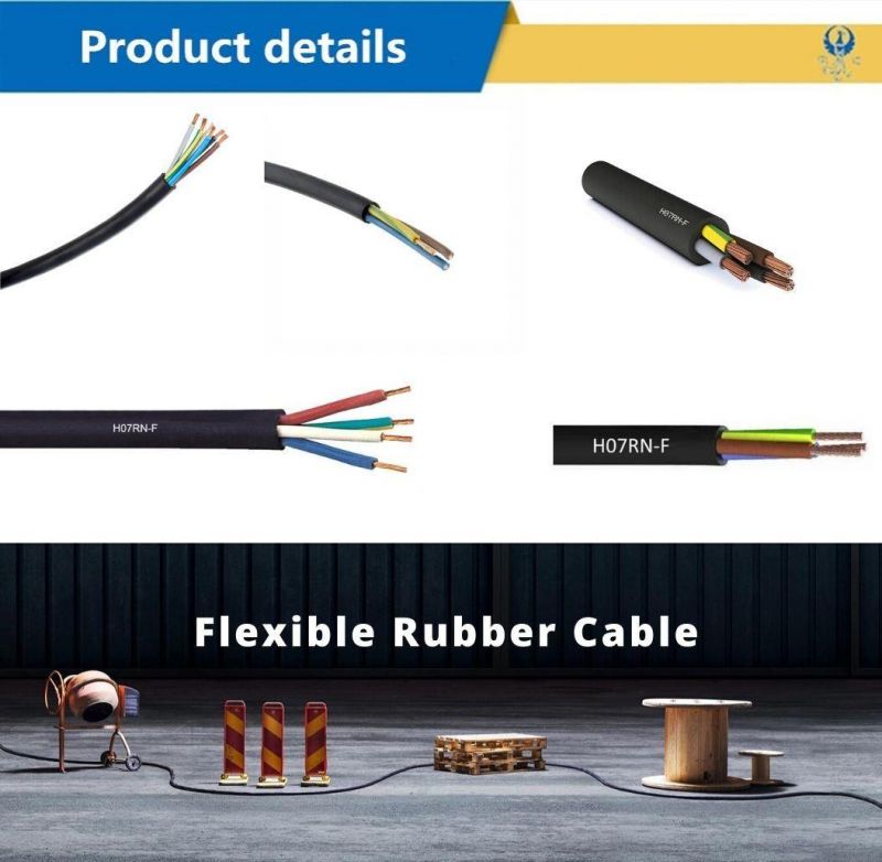 H07rn-F 450/750V Halogen-Free H07zz-F 3 Core 4mm Flexible Rubber Insulated Control and Power Copper Control Electric Coaxial Wire Cable