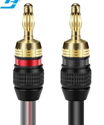 High Count Strand 12 AWG Electrical Speaker Wire Speaker Cable with Banana Plug Tips Connector 12 Gauge Cord 24K Gold Plated
