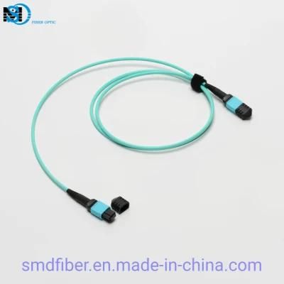 MPO-MPO 4 Cores Om3 40g Fiber Optic Patch Cord MTP Cable