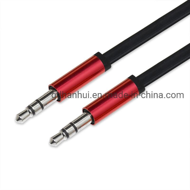 Aluminum Connector, PVC Flat Aux Audio Cable