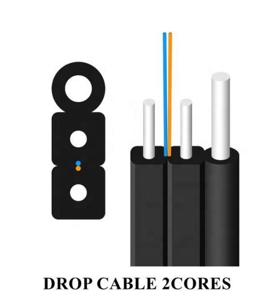 Factory Price Indoor 2 Core Fibre Optic Network FTTH Drop Cable G657A 4 Wire Fiber Cable