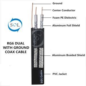 75Ohm CATV Dual Messengered Ground Wire RG6 Coaxial Cable