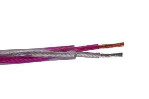 Speaker Cable Transparent Pink/White