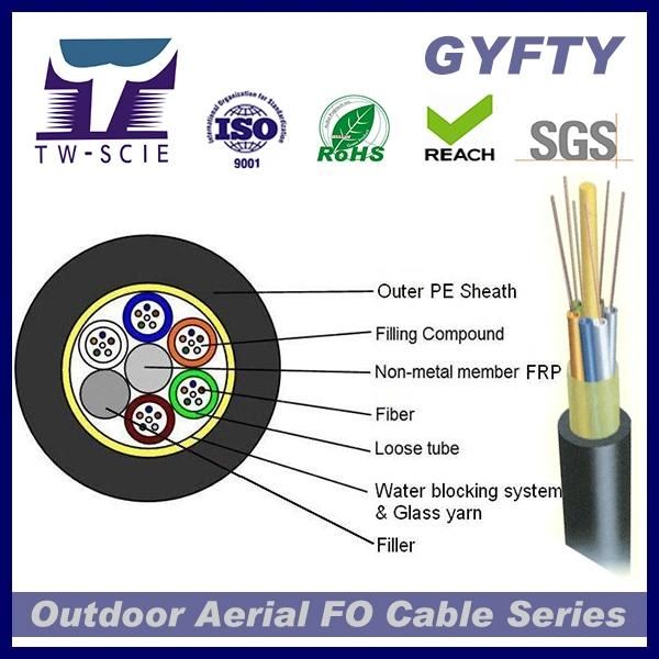 72 Core Dielectrical FRP Optical Fiber Cable GYFTY