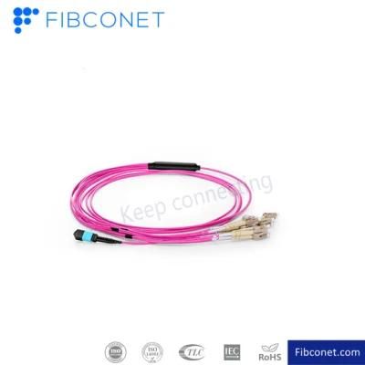 FTTH Patch Cord/Jumper MTP/MPO-LC mm Duplex Om4 Fiber Optic Patchcord