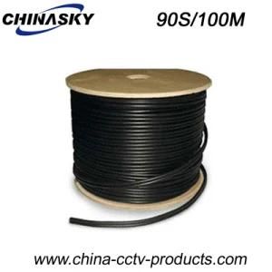 CCTV 95% Braided Rg59 Siamese Cable with Power Cable (90S/100M)