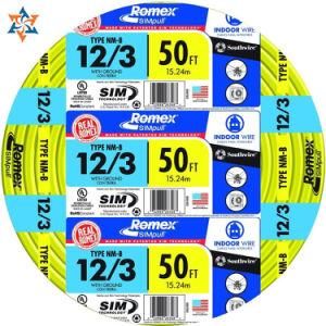 Swg 12/3 50FT Romex Electrical Wire for South America