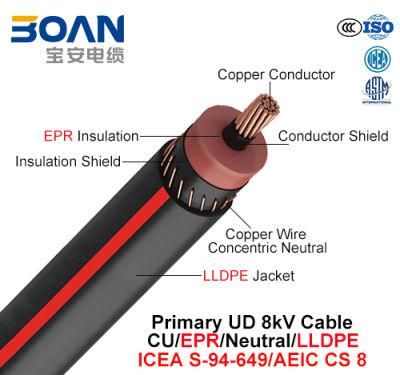 Primary Ud Cable, 8 Kv, Cu/Epr/Neutral/LLDPE (AEIC CS 8/ICEA S-94-649)