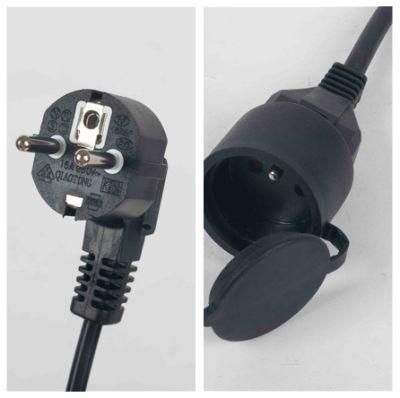 Kc 3 Pin 16A Plug Extension Cable with Socket