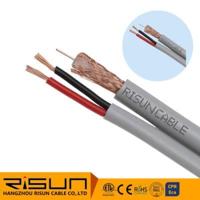 Risun Cable Rg59 1000 FT. Siamese Coaxial CCTV - Combo 20 AWG Rg59 Video + 18/2 18AWG Power Cable Color Black