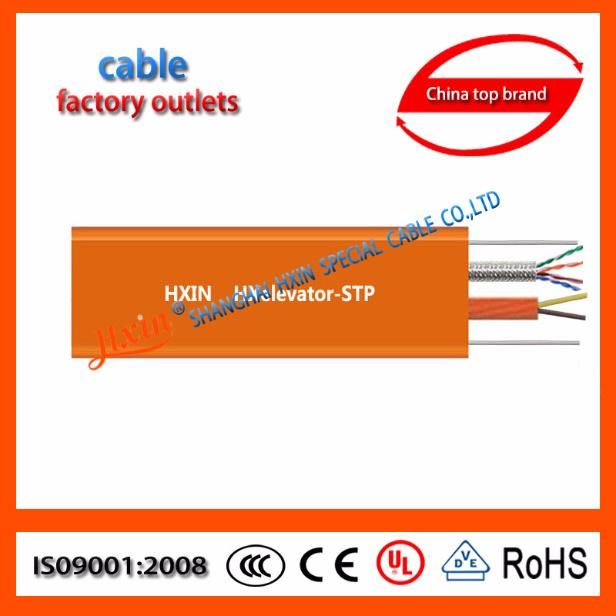 Hxelevator-Bp Flexible Flat Cable Elevator Cable PVC Elevator Travelling Cable, CAT6 Cat5e Elevator Cable CCTV