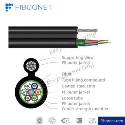 Outdoor 2-288 Core Optical Fiber GYTC8S Cable Figure 8 Self-Supporting Cable