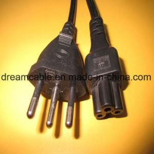 1.2m Black Inmetro Brazilian AC Power Cord with IEC C5