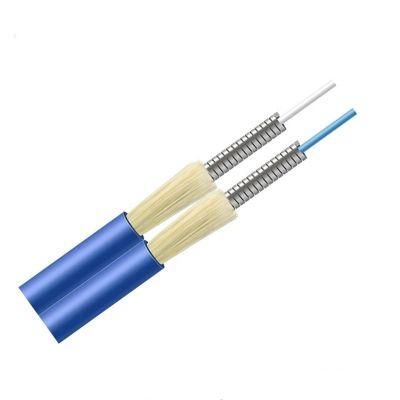 Multi Mode Om3 Duplex Indoor Armored Fiber Optic Cable for Patchcord Use with PVC/LSZH Jacket Gjsfjbv