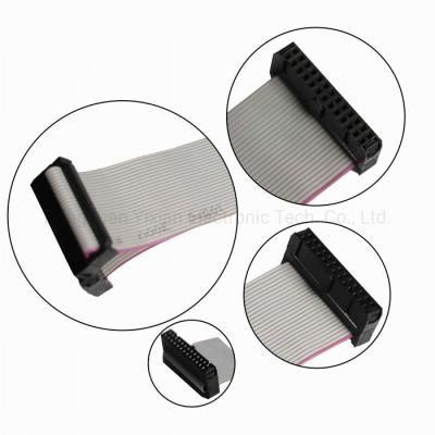 Custom Flexible 1mm 2.54mm Pitch 6pin 24pins IDC Connector Grey Ribbon Flat Cable Assembly