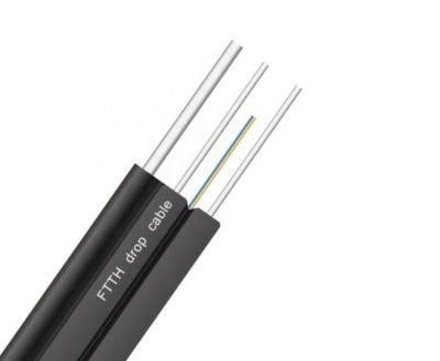 Duplex Indoor 4 Steel Wire FTTH Drop Cable Gjxh/GJXFH Cable Bow-Type Drop Optical Fiber Cable