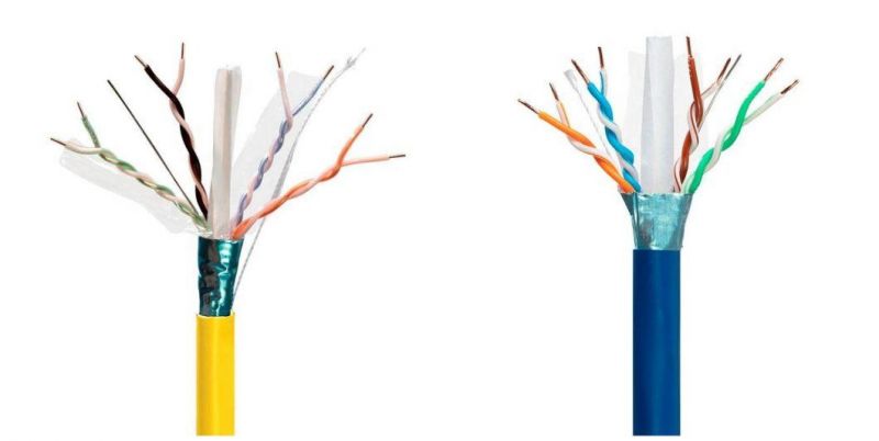 23AWG Pure Copper FTP CAT6 Cable with Pcv PE Jacket Network Cable