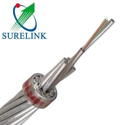 Surelink Outdoor Overhead Singlemode Stainless Steel Tube Stranded Drop Cable Optical Ground Wire Cable with 24 Core Opgw