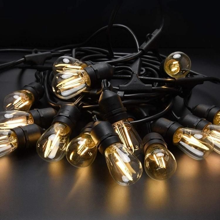 UL /ETL 48FT String Lights Outdoor E26 E27 S14 Edison Bulb Included Christmas Light Waterproof Connectable Serial LED String Lights
