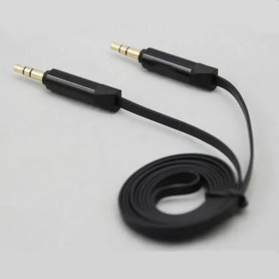 Aux Cable Car Audio Cable 3.5mm Stereo Flat Cable Black Color