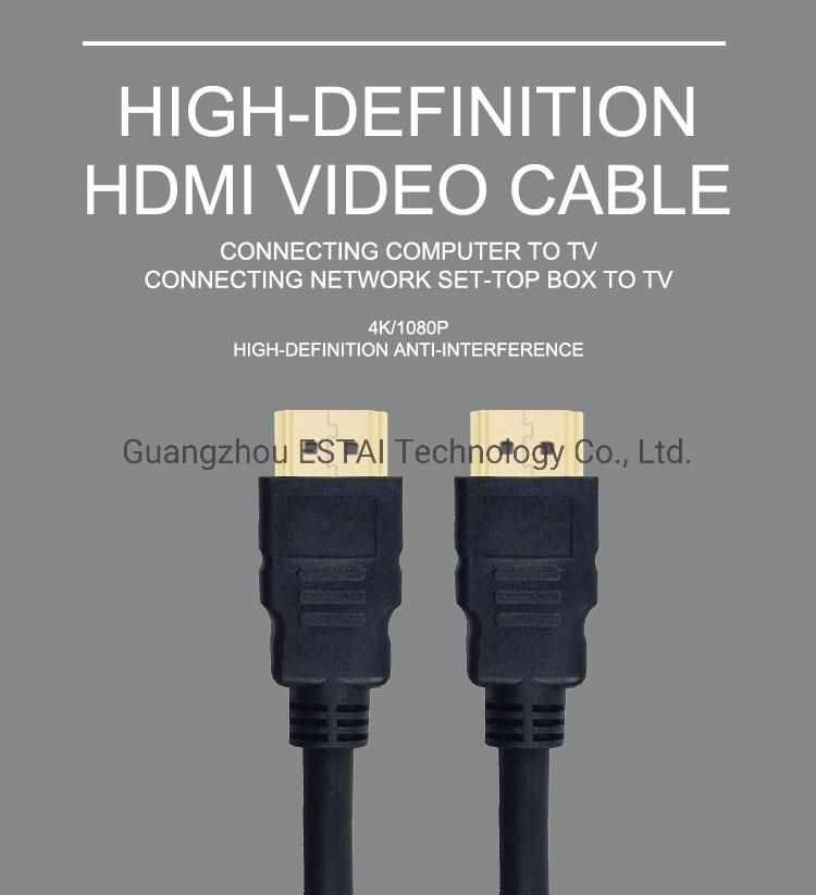 Male to Male High Speed HDMI Cable 1080P Support Audio and Video Transmission