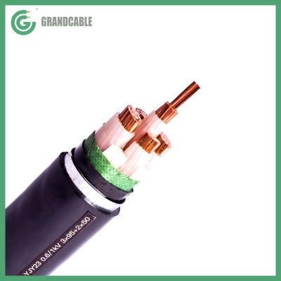 3X120+1X70mm2 Copper Conductor XLPE Insulated Double Stainless Steel Tape STA Armored Anti-Termite PVC Sheahthed LV Power Cable 0.6/1kV