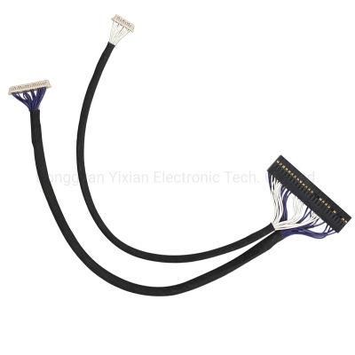 Factory Custom/Customized OEM/ODM Lvds Wire Harness Cable Assembly Male to Male 1 Point 2 Adapter Data Line Electronic Wiring Harness