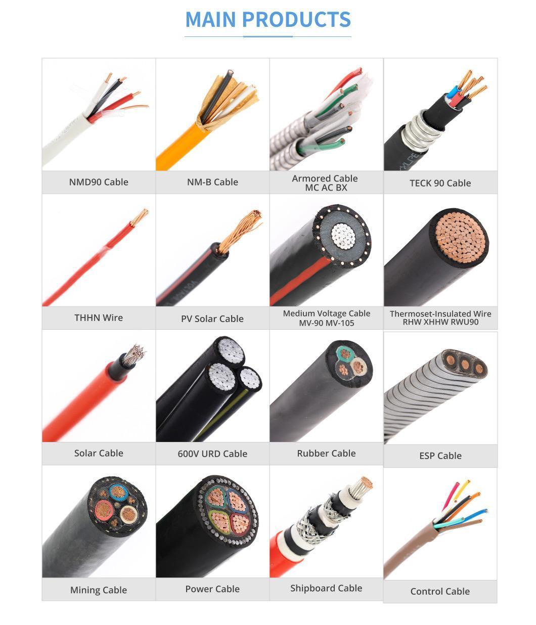 Control Cable Multi Core 1.5mm2 2.5mm2 XLPE or PVC Insulation Cvv Power Copper Wire