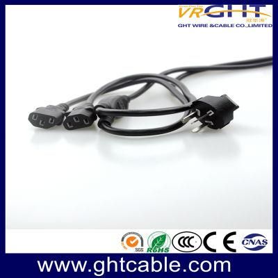 Europe 2 in 1 Power Cable Y Type Splitter Power Cable