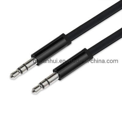 Black Flat Aux Audio Cable