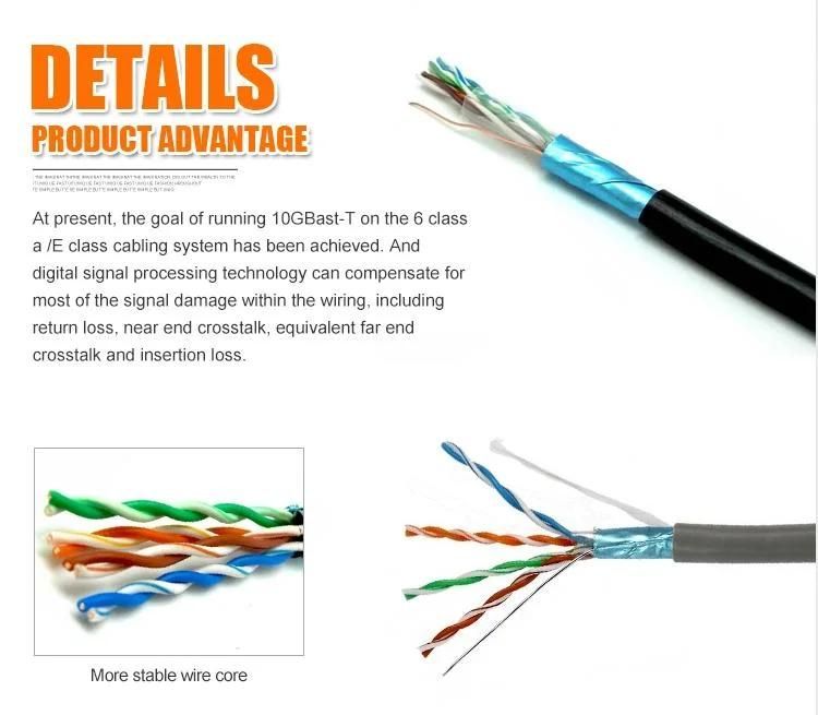 PE/PVC/LSZH Jacket LAN Cable OEM 24 AWG 4 Pair UTP/FTP/SFTP Cat5e Network Cable