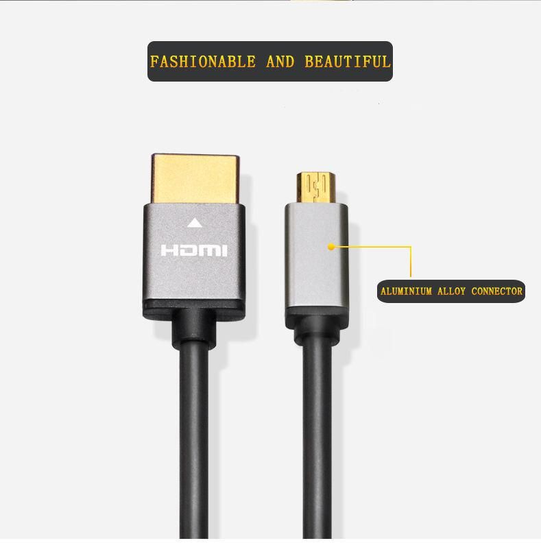 High speed gold plug support 4k/60HZ 18G 3D mirco hdmi 4k cable