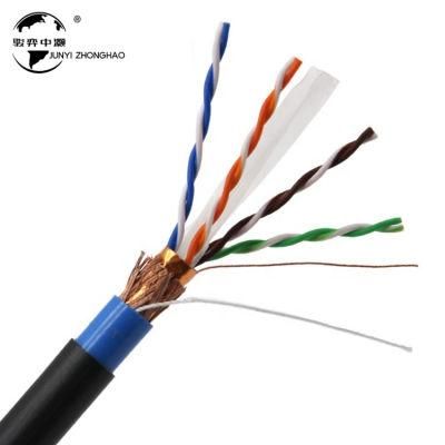 1000FT Shielded Outdoor Cat 6 Cable PVC/PE Jacket Al Foil 90% Braiding Copper SFTP CAT6 LAN Cable