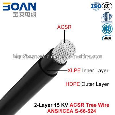 Tree Wire Cable, 15 Kv 2-Layer ACSR, ACSR/XLPE/HDPE (ANSI/ICEA S-66-524)