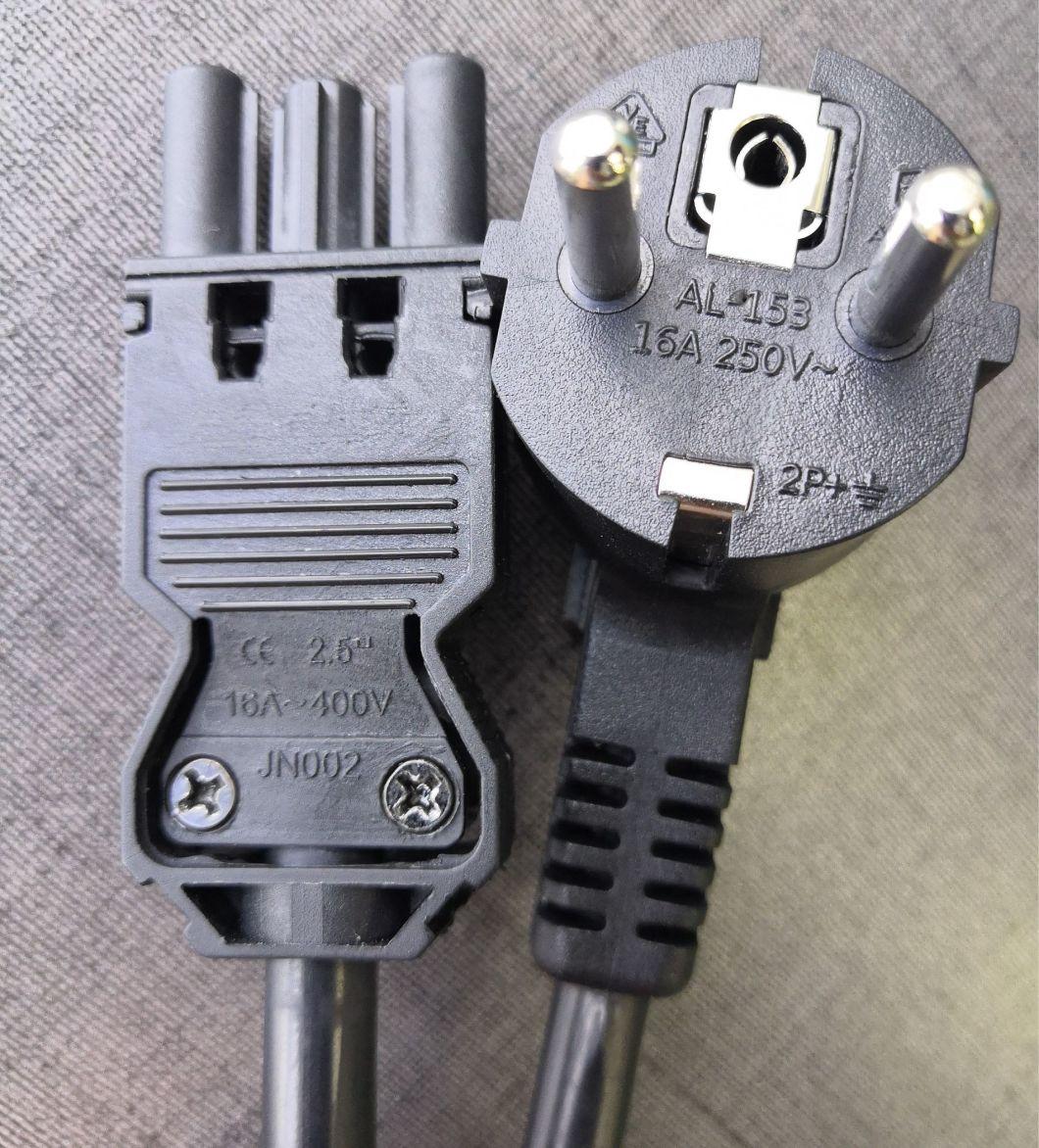 VDE Approved European 3 Pins AC Power Plug with Extension Cord