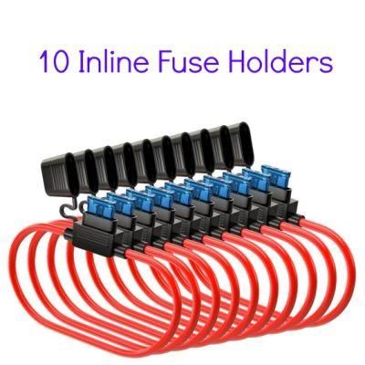120 Assorted Fuses with 10 Inline Fuse Holders with Includes Fuse Puller Tool, Great for Use on Cars