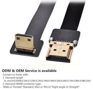 Xaja 5cm Short Soft Fpv HDMI Cable Mini Type C Male to Male Standard Right Angle 90 Degree for 5D3